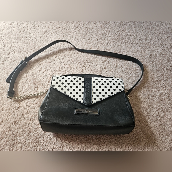 Andrew Marc Handbags - Andrew Marc New York Polka Dot Black and White Crossbody Bag